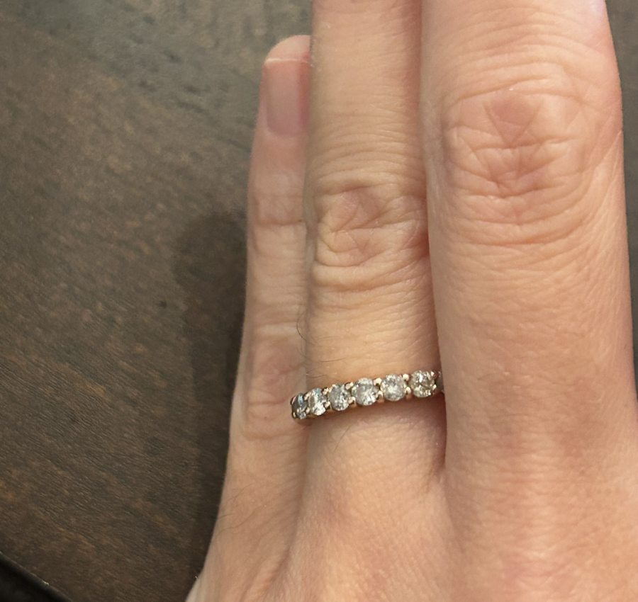 Natural diamond band, .52 ctw in 14k RG size 5.25